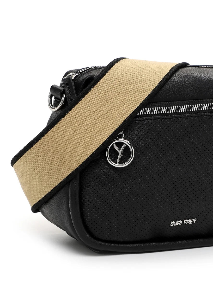 Bolso de hombro mediano con cremallera Patsy negro