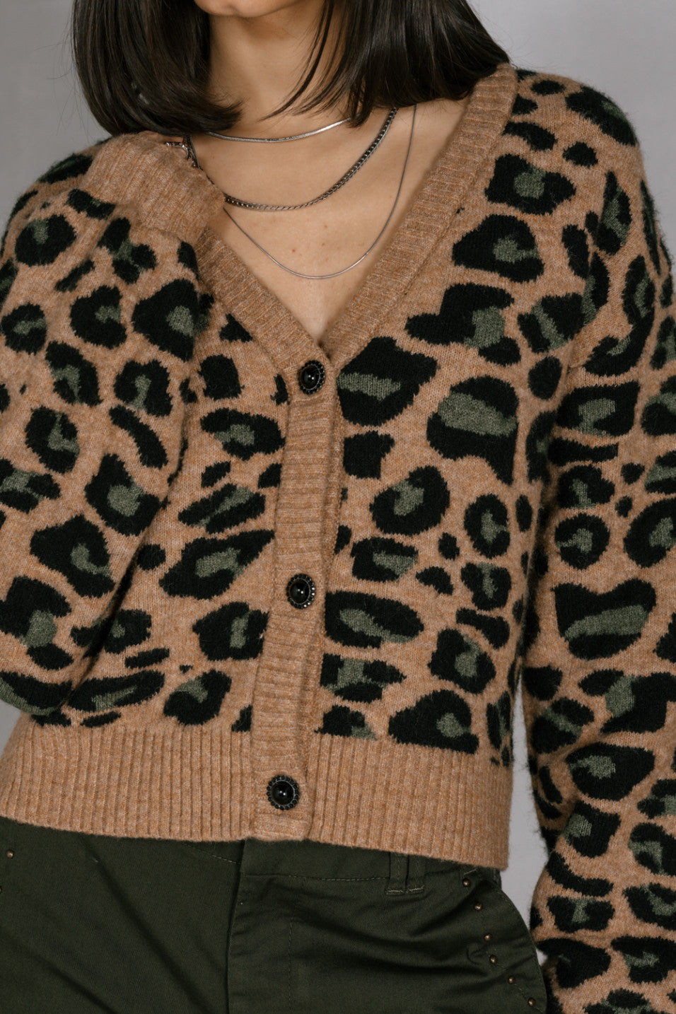 Cardigan leopardo