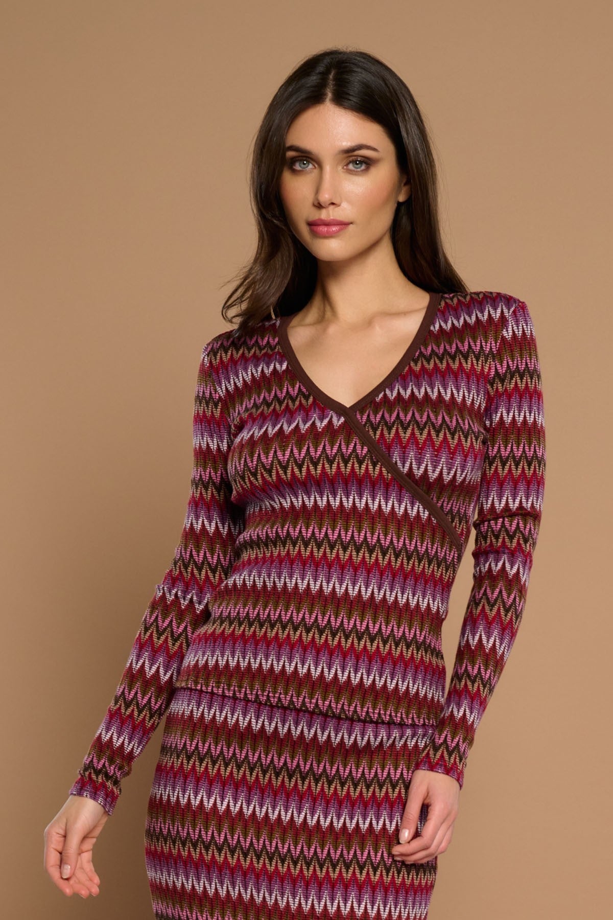 Top estampado zig-zag