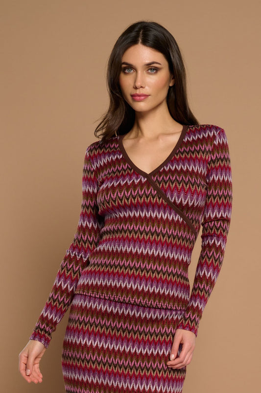 Top estampado zig-zag