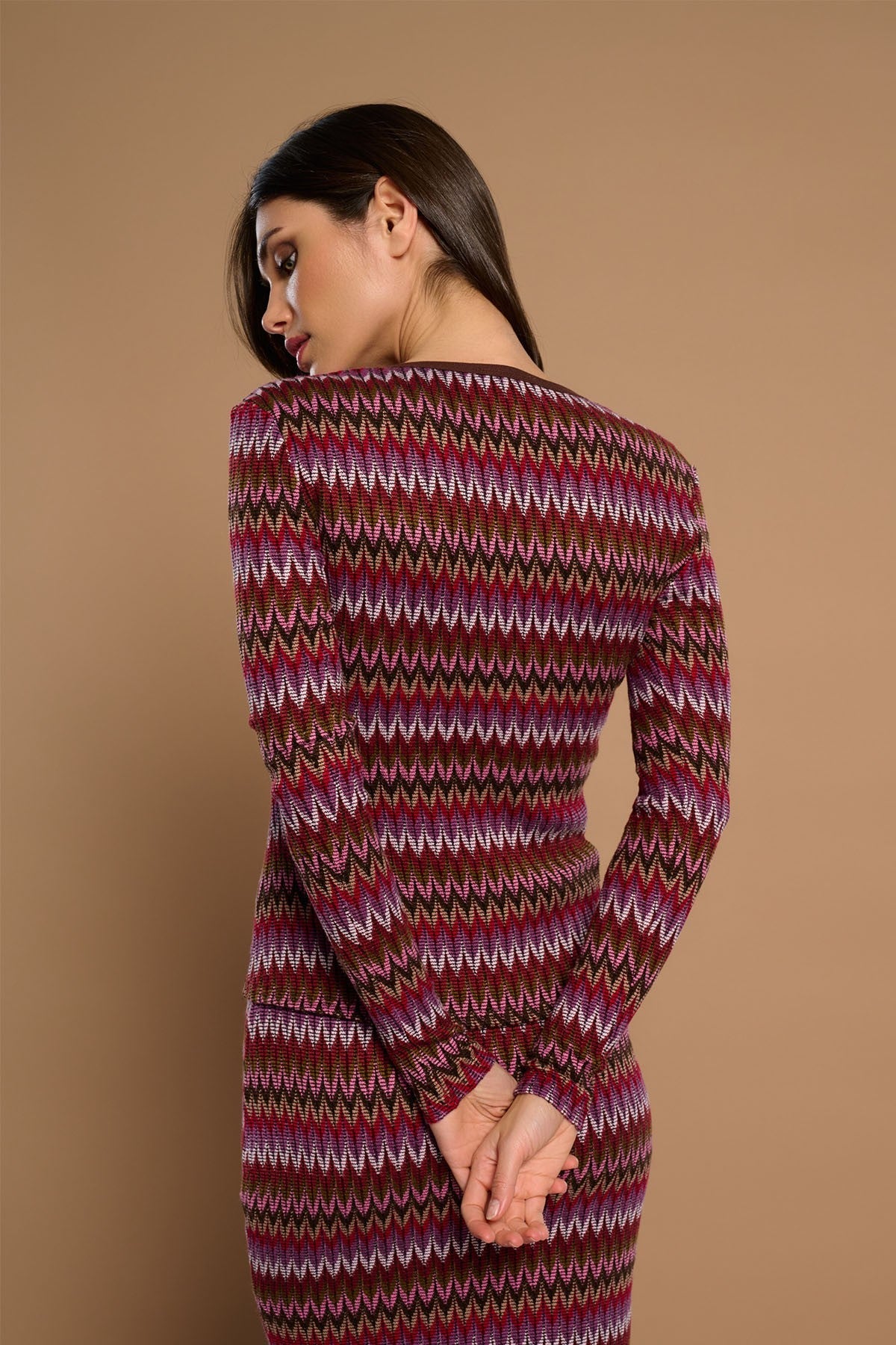 Top estampado zig-zag